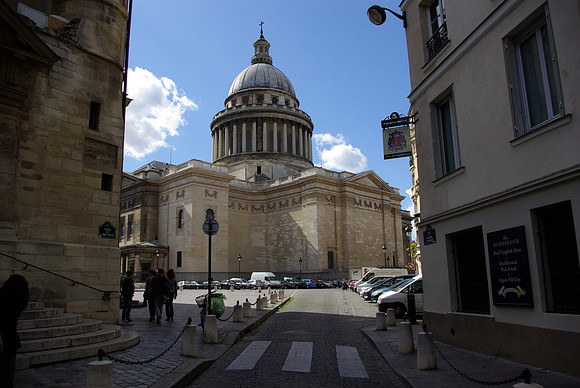 Pantheon from Rue de la Montagne-Sainte-Genevieve -- Paris